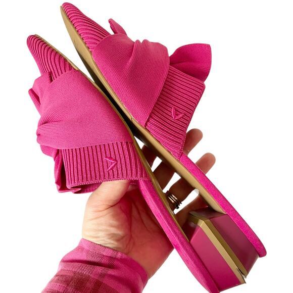 Vivaia Pointed Toe Knot Sandals Yaffa Mule Block Heel Pink Size 42 US 10.5 - Picture 5 of 9